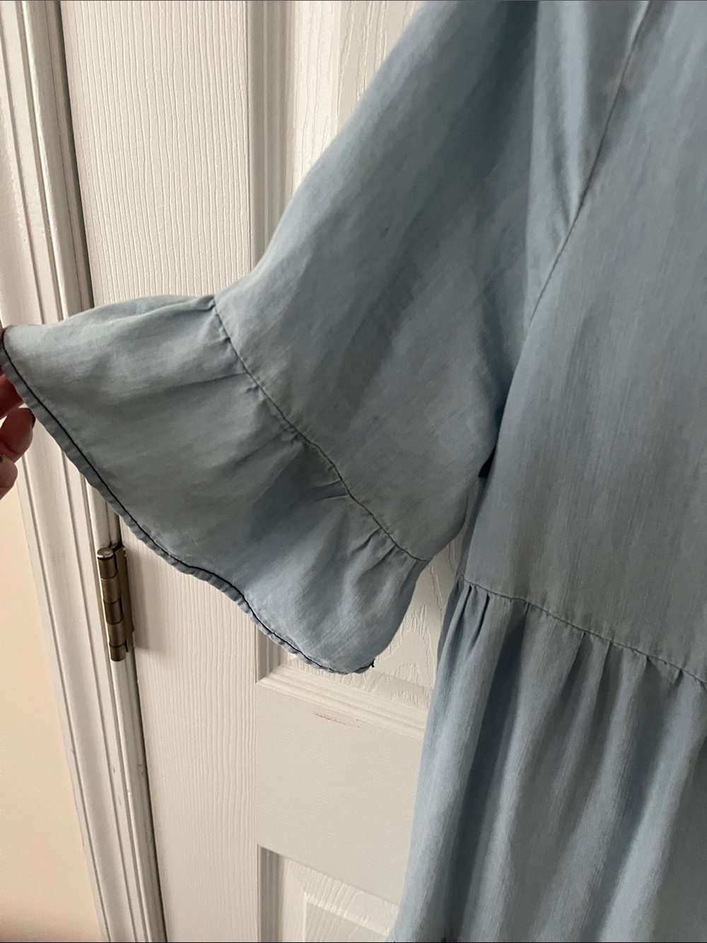 Light Blue Tiered Ruffle Cover Up - Picture 3 of 6